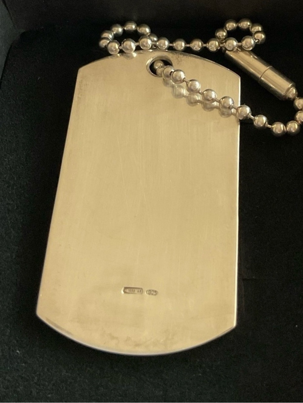 Gucci, Sterling, silver 925 dog tag with silver chain. NWOT - Picture 5 of 13